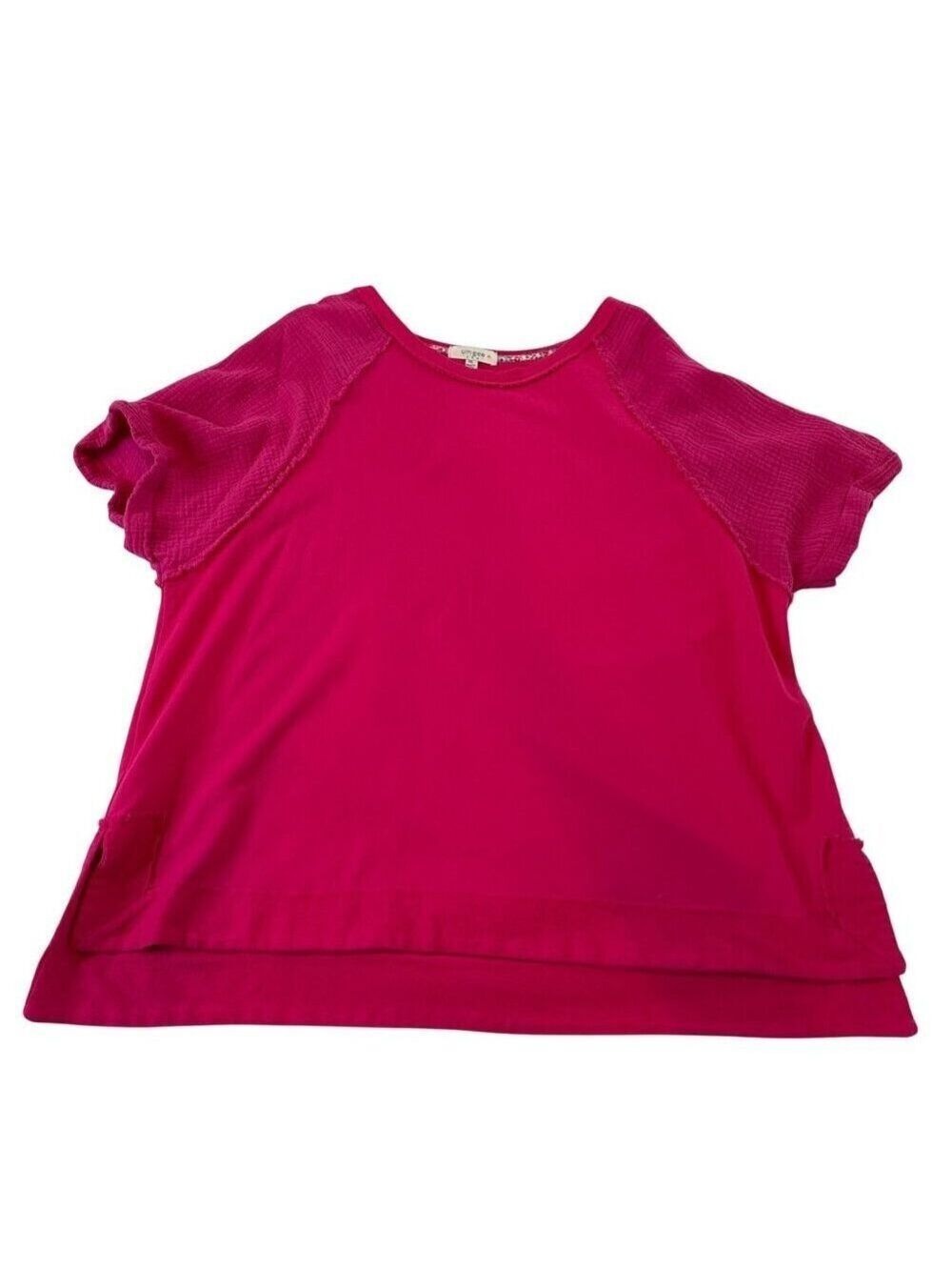 Umgee Oversized 1XL Tunic Top Hot Pink Cotton Flowy Plus Size Top Casual Office - Picture 13 of 16